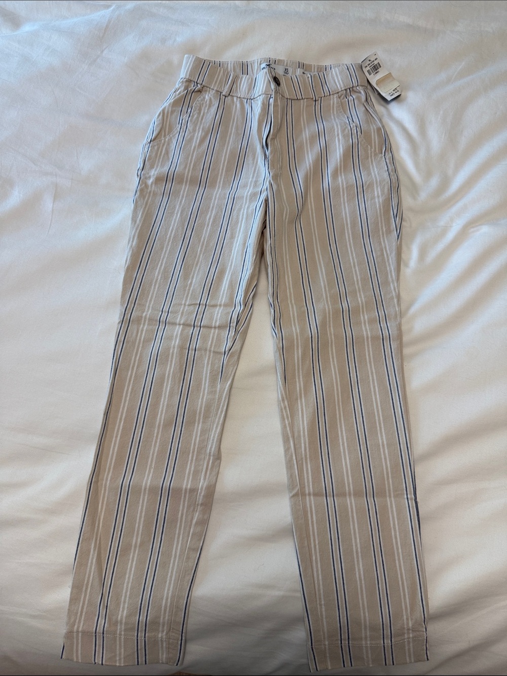 Women’s Tan Striped Casual Trousers